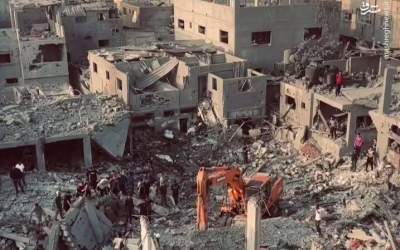 مراسم سحر در میان ویرانه‌های خان یونس  