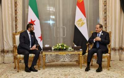 رایزنی الجولانی با عون و السیسی در قاهره