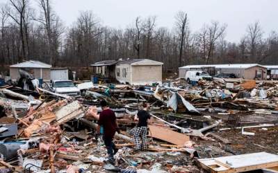 افزایش کشته‌های طوفان مرگبار آمریکا به ۳۵ نفر