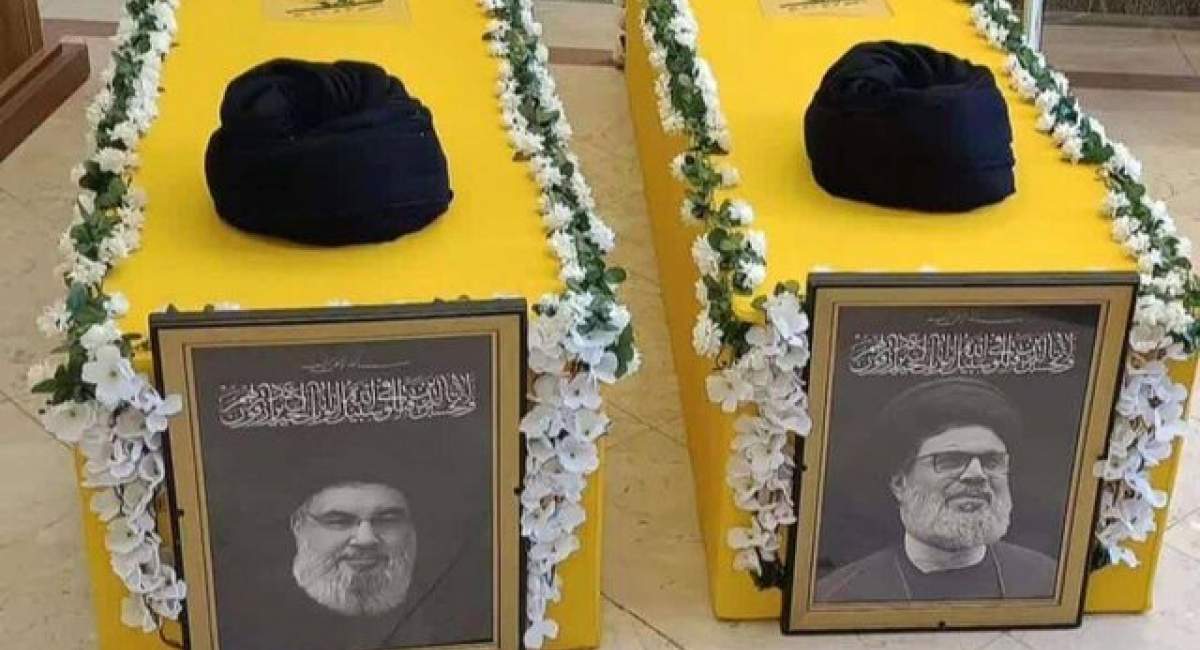 وداع فرزندان و نوه‌های سید حسن با پیکر ایشان  