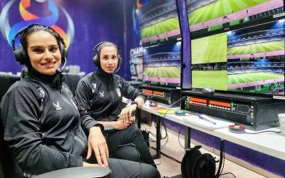 داوران زن در بازی استقلال خوزستان و تراکتور