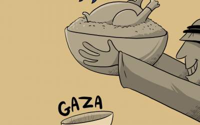 کاریکاتور هنرمند یمنی از هدیه قطری‌ها به ترامپ