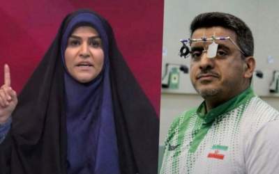 قهرمان المپیک مدال خود را به مجری شجاع صداوسیما تقدیم کرد
