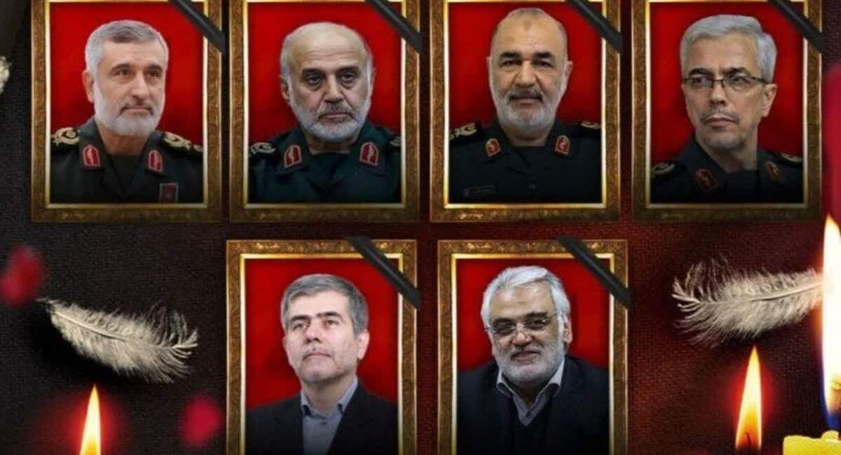زمان تشییع پیکر شهیدان سلامی، باقری و حاجی‌زاده