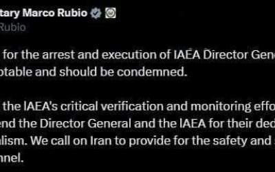 توییت وزیرخارجه آمریکا درباره گروسی