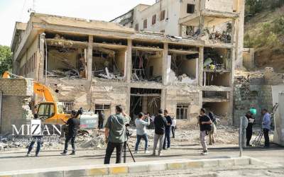 عکس/ سالن ملاقات زندان اوین پس از حمله اسرائیل