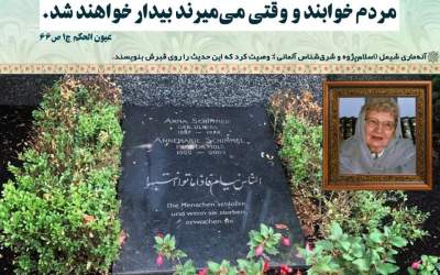 حدیث مولا بر سنگ قبر دانشمند آلمانی