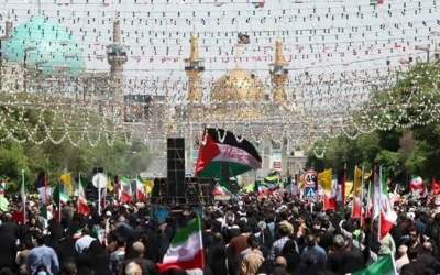 خروش زائران حرم رضوی در راهپیمایی ضدصهیونیستی  <img src="https://cdn.jahannews.com/images/video_icon.png" width="11" height="10" border="0" align="top">