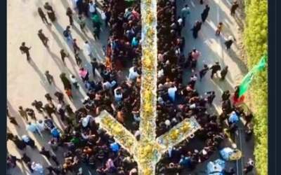 موکبی با طرح موشک ایرانی +عکس