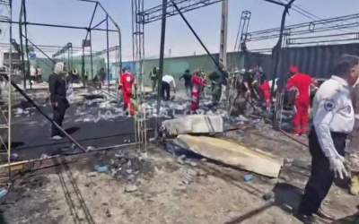 یک کشته در آتش‌سوزی در مرز مهران