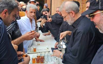 عکس/ خادمی لاریجانی در یک موکب