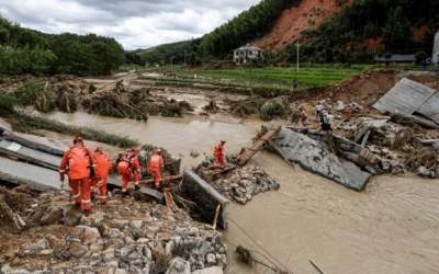 وقوع سیل در چین با ۸ کشته و ۴ مفقودی