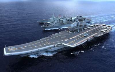 تردد ناو هواپیمابر ارتش چین در تنگه تایوان