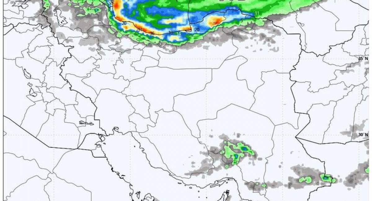 بارش شدید و تگرگ در ۲ استان کشور