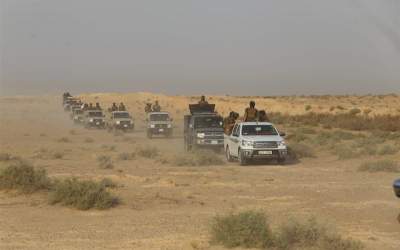 رزمایش حشد الشعبی در نزدیک مرز با سوریه