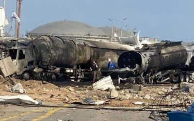 تصویر اصابت موشک ایران به پالایشگاه حیفا