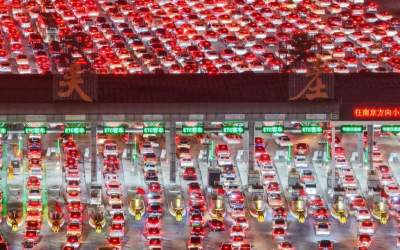 ترافیک چین در روز آخر تعطیلات ۸ روزه