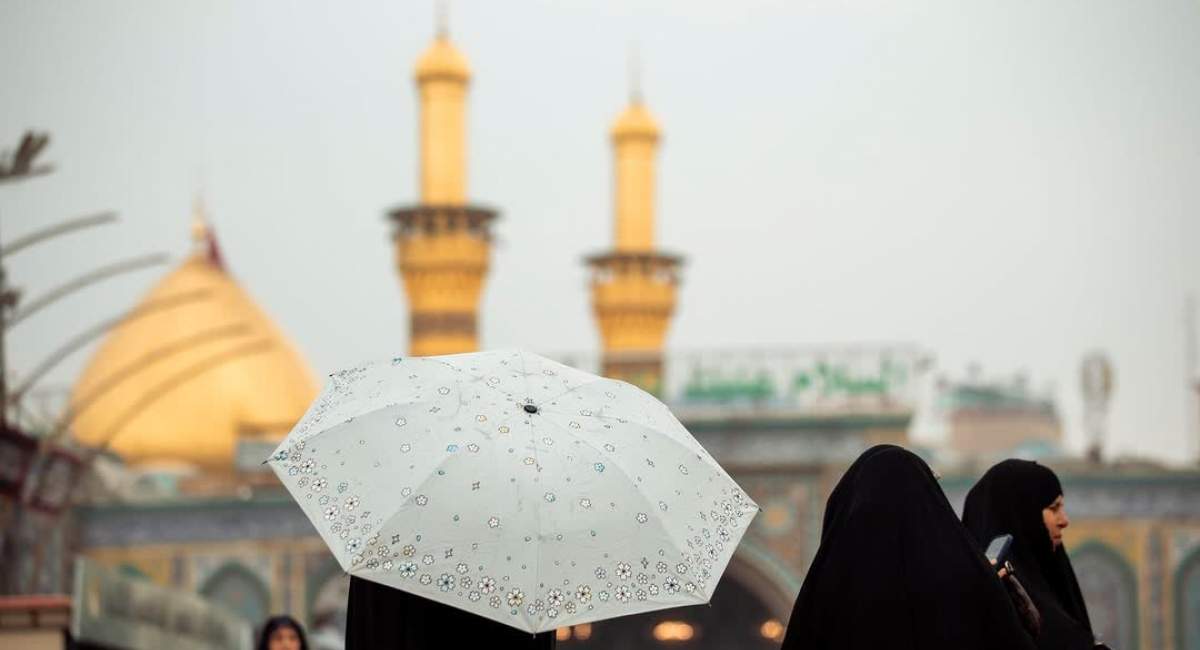 قطرات باران زائر کربلا شدند +تصاویر  