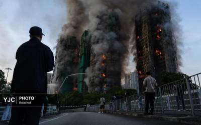 عکس/ آتش سوزی مهیب همزمان سه برج در تابلند