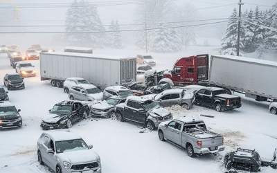 تصادف زنجیره‌ای در آمریکا  <img src="https://cdn.jahannews.com/images/video_icon.png" width="16" height="16" border="0" align="top">