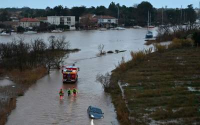 عکس/ جنوب فرانسه زیرآب رفت