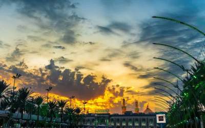 عکس/ تصویر زیبایی از غروب بین‌الحرمین