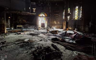 آتش زدن مسجد ابوذر تهران توسط اغتشاشگران  