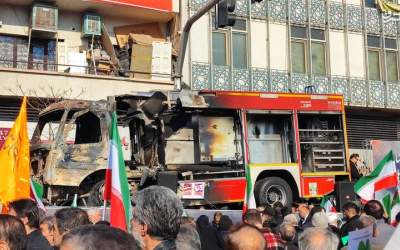 نمایش خودروهای امدادی آسیب‌دیده +عکس